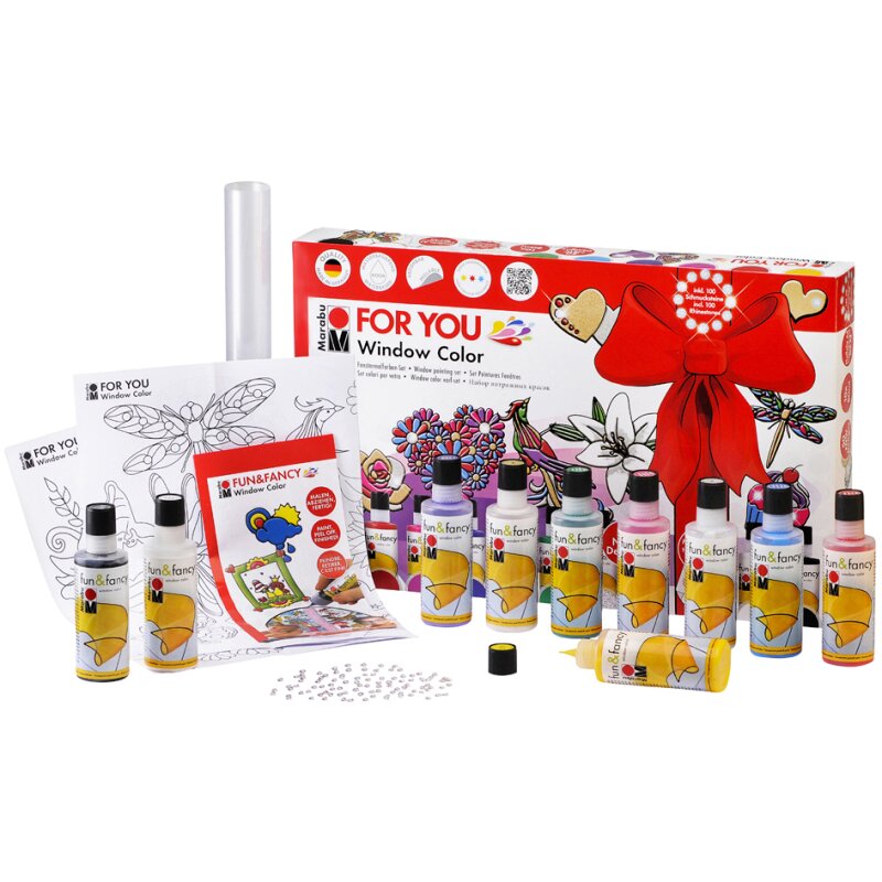 Marabu Window Colore Fun & Fancy 80 Ml – Colore Per Vetro Nero, Facile Da Applicare, Rimovibile, Per Finestre E Specchi