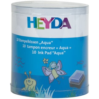 HEYDA Stempelkissen Set "Aqua" Klarsicht Runddose