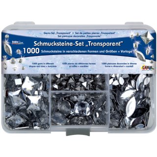 KREUL Schmucksteine Set Hobby Line "Transparent" 1.000 Schmucksteine