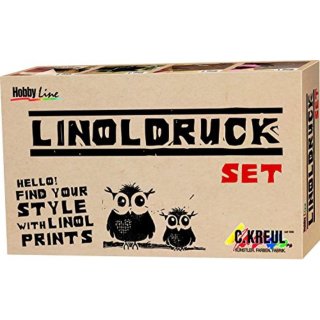 KREUL Linoldruck Set Linoldruckfarbe auf Wasserbasis