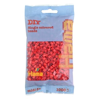 Hama Bügelperlen midi rot im Beutel 5,0 mm 1.000 Bügelperlen