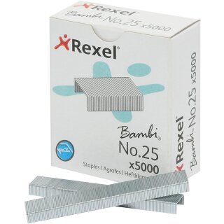 Rexel Heftklammern Nr. 25 verzinkt 5.000 Stück