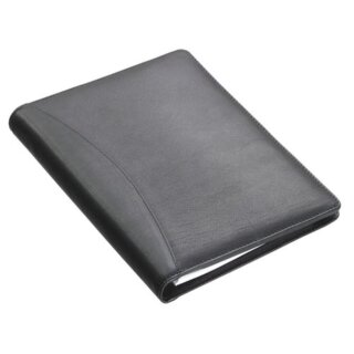 Alassio Schreibmappe "BORMIO" DIN A5 Nappa Leder schwarz (ohne Stift)