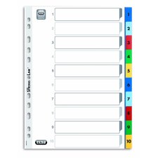 Oxford Kunststoff Register Zahlen 1-10 DIN A4 farbig...