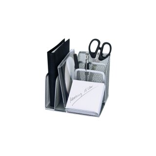 WEDO Utensilienständer Office 4 Fächer Drahtmetall silber