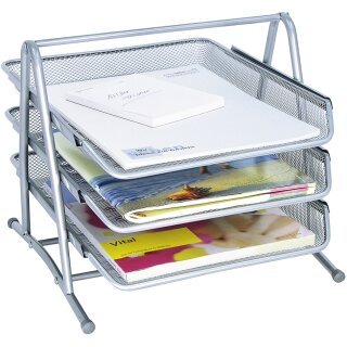 WEDO Briefablage Office aus Drahtmetall 3 Ablagen silber