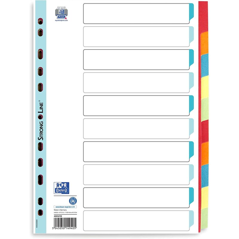 perfect line - Ordner-Register A-Z DIN-A4, 20-teilig, 2er Set, Karton