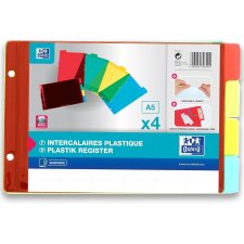 Oxford Kunststoff Register blanko farbig PVC A5 quer...