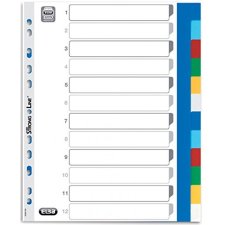 ELBA Kunststoff Register blanko farbig DIN A4 12-teilig...