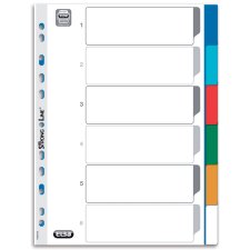 ELBA Kunststoff Register blanko farbig DIN A4 6-teilig
