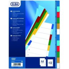 ELBA Kunststoff Register blanko farbig DIN A4 12-teilig
