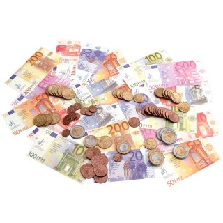 Wonday Spielgeld 65 Geldscheine & 80 Münzen im Polybeutel