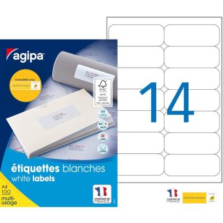agipa Universal Etiketten 99,1 x 38,1 mm weiß 1.400 Etiketten