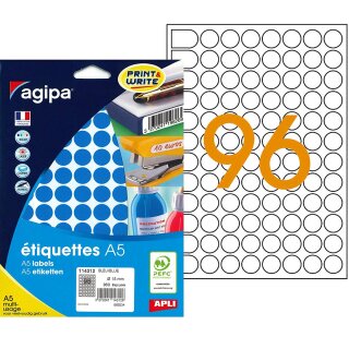 agipa Markierungspunkte Durchmesser: 15 mm rund blau 960 Stück