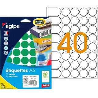 agipa Markierungspunkte Durchmesser: 24 mm rund grün 400 Stück