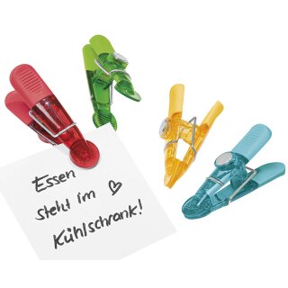 WEDO Notiz Magnethalter GLOSSY 4er Set farbig sortiert