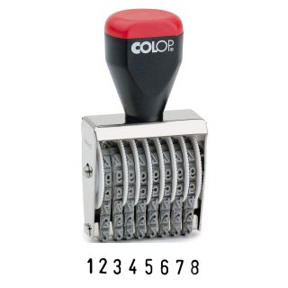 COLOP Ziffernstempel 03008 8-stellig Metallgehäuse mit Kunststoffgriff