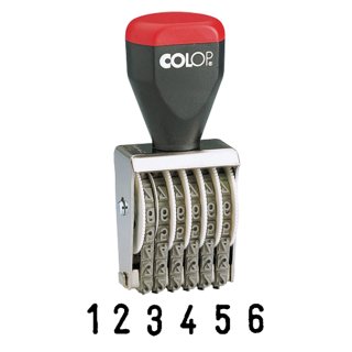 COLOP Ziffernstempel 04006 6-stellig Metallgehäuse mit Kunststoffgriff