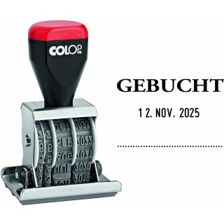 COLOP Datumstempel 04060 L3 "GEBUCHT" mit Textplatte