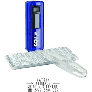 COLOP Taschenstempel "D I Y Sets" Pocket Stamp 20 Set blau