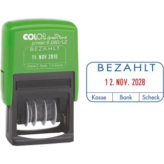 COLOP Datumstempel "Green Line" Printer S260/L2 "BEZAHLT"