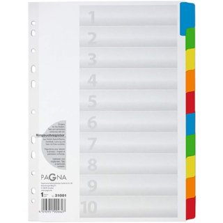 PAGNA Karton Register DIN A4 10-teilig 10 farbig