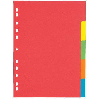 PAGNA Karton Register DIN A4 5-teilig 5-farbig