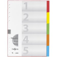 PAGNA Karton Register DIN A4 5-teilig 5 farbig