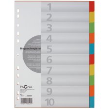 PAGNA Karton Register DIN A4 10-teilig 5-farbig
