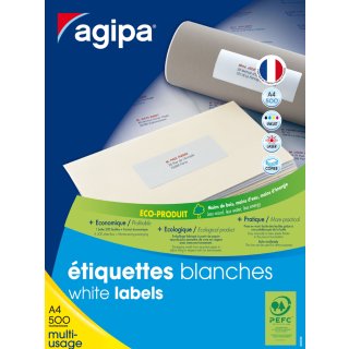 agipa Adress Etiketten 38 x 21,2 mm weiß