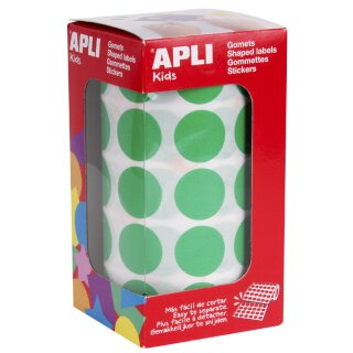 APLI Kids Sticker Creative "Rund" auf Rolle grün 1.770 Sticker