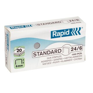 Rapid Heftklammern Standard 24/6 galvanisiert 1.000 Stück