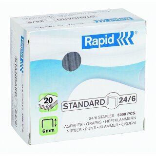 Rapid Heftklammern Standard 24/6 galvanisiert 5.000 Stück