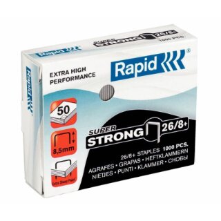Rapid Heftklammern Super Strong 26/8+ galvanisiert 1.000 Stück