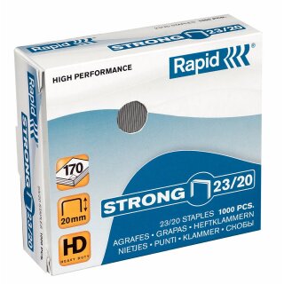 Rapid Heftklammern Strong 23/20 galvanisiert 1.000 Stück