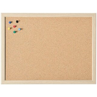 magnetoplan Korktafel mit Holzrahmen (B)400 x (H)300 mm