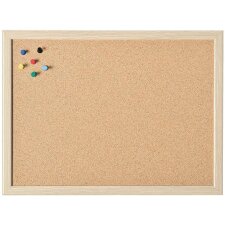 magnetoplan Korktafel mit Holzrahmen (B)600 x (H)400 mm