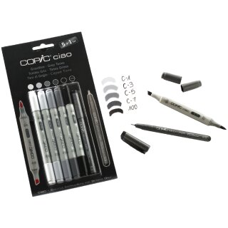 COPIC Hobbymarker ciao 5+1 Set Grautöne