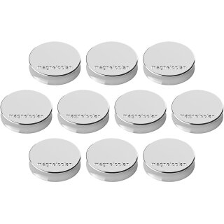 magnetoplan Ergo Magnete "Medium" Durchmesser: 30 mm silber 10 Magnete