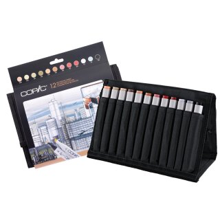 COPIC Profi Marker 24er Wallet mit 12 Architekturfarben