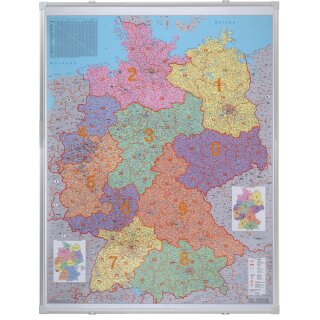 FRANKEN Deutschland Postleitzahlen Karte pinnbar Speditionsversand