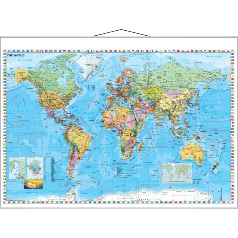 Franken Weltkartentafel, magnethaftend, 100 x 140 cm (H x B), 142,99