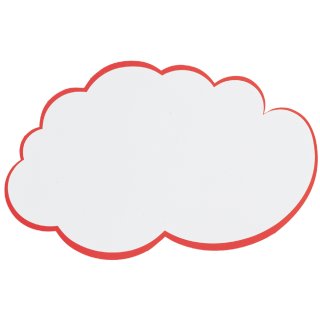 FRANKEN Moderationskarte Wolke 420 x 250 mm weiß mit rotem rotem Rand 20 Stück