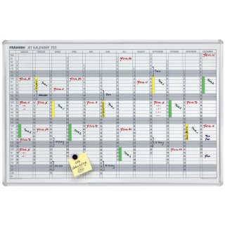 FRANKEN Planungstafel JetKalender Jahreskalender 12 Monate (B)900 x (H)600 mm