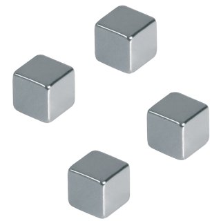 FRANKEN Neodym Magnetwürfel Maße: 10 x 10 x 10 mm chrom 2 Magnete