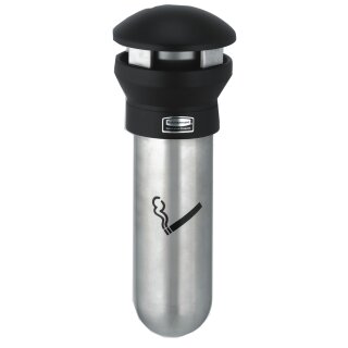 Rubbermaid Wandascher Infinity rund silber / schwarz aus Edelstahl / Metall