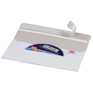 smartboxpro CD/DVD Brief DIN Lang mit Fenster links weiß (Preis pro Stück)