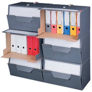smartboxpro Archiv Container grau mit Frontdeckel (Preis pro Stück)