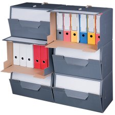 smartboxpro Archiv Container grau mit Frontdeckel (Preis pro Stück)