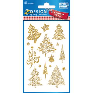 AVERY Zweckform ZDesign Weihnachts Sticker "Bäume" 2 Blatt à 15 Sticker